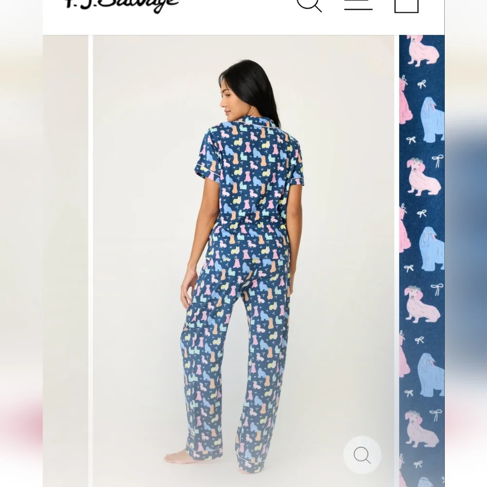 PJ Salvage Dog Print Pajama Set Medium - Picture 4 of 15